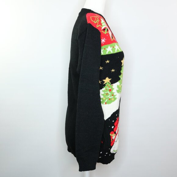 V28 Christmas Sweater Button Front Santa Snowman Tree - Picture 8 of 15